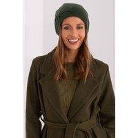 Love Lace Women's Warm Winter Soft Smooth Knit Cap With Side Applique Detail Cuff in Green