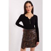 Love Lace Women's Cotton Striped Heart Neck Button Blouse in Black | Size: Large/XL