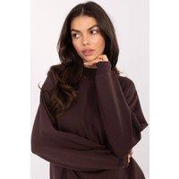 Love Lace Women's Cotton Elastane Stand Collar Sweatshirt in Brown | Size: Large/XL