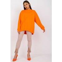 Love Lace Women's Cotton Long Sleeve Sweatshirt with Stand Collar in Orange | Size: S/M