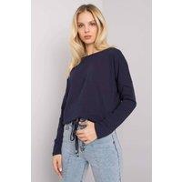 Love Lace Women's Straight Cut Long Sleeve Blouse Tie Bottom in Blue | Size: Small