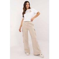 Love Lace Women's Casual Cargo Sweatpants High Rise Trousers in Beige | Size: Medium
