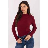 Love Lace Women's Ribbed Cotton Elastane Turtleneck Long Sleeve in Red