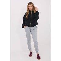 Love Lace Women's Classic Stand Up Collar Zip Sweatshirt in Black