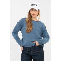 Love Lace Women's Stylish Cotton Blend Short Blouse with Embroidery in Blue | Size: Medium/Large