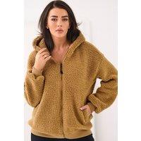 Love Lace Women's Sheep Style Zip Front Casual Hoodie in Brown | Size: Medium/Large