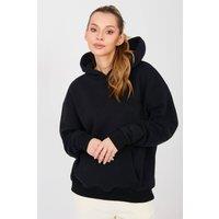 Love Lace Women's Embroidered Cotton Polyester Hoodie Comfort in Black | Size: XS/S