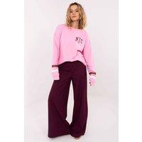 Love Lace Women's Loose Fit Cotton Polyester Graphic Sweatshirt in Pink