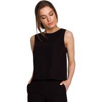 Love Lace Women's Trapeze Sleeveless Blouse With Back Zip in Black | Size: 2XL