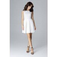 Love Lace Women's Sleeveless Cocktail Dress Low Neck Folds Waist in White | Size: XL