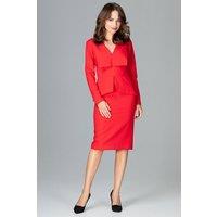 Love Lace Women's Knee Length Long Sleeve Cocktail Dress in Red | Size: XL