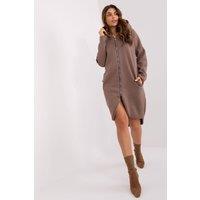 Love Lace Women's Extended Zip Hooded Cotton Sweatshirt in Brown | Size: S/M