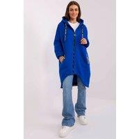 Love Lace Women's Soft Cotton Hooded Zip Pockets Sweatshirt in Blue | Size: S/M