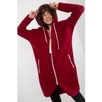Love Lace Women's Extended Cut Zipper Hoodie Sweatshirt in Red | Size: S/M