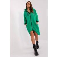 Love Lace Women's Soft Cotton Hooded Zip Sweatshirt with Pockets in Green | Size: S/M