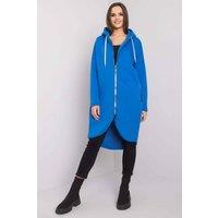 Love Lace Women's Extended Fit Hooded Zip Sweatshirt in Blue | Size: S/M