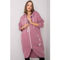 Love Lace Women's Extended Zip Hooded Sweatshirt with Pockets in Pink | Size: Large/XL