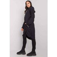Love Lace Women's Asym Hem Zip Hood Sweatshirt with Pockets in Black | Size: S/M