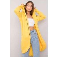 Love Lace Women's Zip Hood Extended Cut Sweatshirt in Yellow | Size: Large/XL