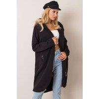 Love Lace Women's Zip Front Extended Hoodie Sweatshirt in Black | Size: Large/XL