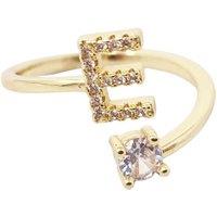 Harfi Women's 18ct Gold Plated Adjustable Personalised Initial Ring