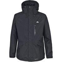 Trespass Men's Corvo Hooded Full Zip Waterproof Jacket Coat in Black | Size: 2XL