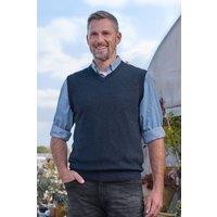WoolOvers Men's Cashmere & Merino Slipover in Dark Blue | Size: XL