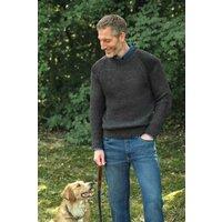 WoolOvers Men's Pure Wool Countryman Jumper in Grey | Size: Large