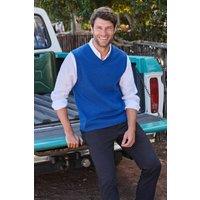 WoolOvers Men's Cashmere & Merino Slipover in Bright Blue | Size: Medium