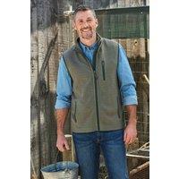 WoolOvers Men's Textured Zip Through Gilet in Green | Size: Medium