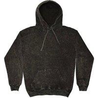 Colortone Men's Rainbow Tie Dye Pullover Hoodie in Black | Size: Medium
