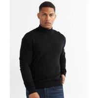 Alse Studio Men's Turtleneck Jumper 100% Cotton Premium Quality in Black | Size: XL