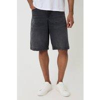 Threadbare Men's Baggy Fit Denim Shorts in Grey | Size: 34R