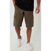 Threadbare Men's Baggy Fit Cotton Cargo Shorts in Khaki | Size: 30R