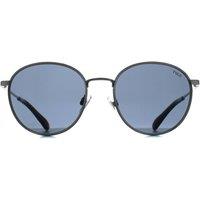Polo Ralph Lauren Men's Round Brushed Silver Dark Blue PH3163