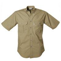 TAG Safari Men's Trail Shirt for Men - S/Sleeve in Khaki | Size: Large