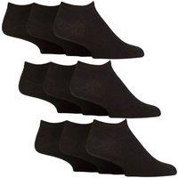 SOCKSHOP Gentle Grip Men's 9 Pack Diabetic Trainer Socks, Swollen Feet Wide Ankle Socks in Black | Size: 12-14