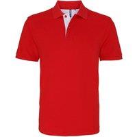 Asquith & Fox Men's Classic Fit Contrast Polo Shirt in Red | Size: 2XL