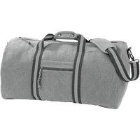 Quadra Men's Vintage Canvas Holdall Duffle Bag - 45 Litres in Mid Grey