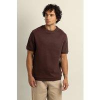 Larsson & Co Men's Gaia - Ribbed Knit Heavy T-Shirt in Brown | Size: XL