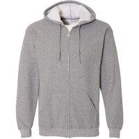 Gildan Men's Heavy Blend Full Zip Hooded Sweatshirt Top in Pale Grey | Size: XL
