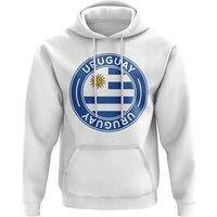 Uruguay Men's Mens Football Badge Hoodie in White | Size: Large