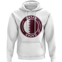 Qatar Men's Mens Football Badge Hoodie in White | Size: XL