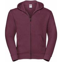 Russell Men's Authentic Full Zip Hooded Sweatshirt Hoodie in Burgundy | Size: XL