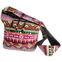 KDMD Women's Pink Jacquard Student Shoulder Bag - Ethnic Travel & Casual Bag