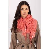 Love Lace Women's Viscose Scarf with Fringe & Decorative Studs Lightweight Drape in Orange