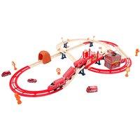 Living and Home 66pcs DIY Fire Rescue Train Toy Set for Kids in Red