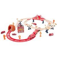 Living and Home 57pcs DIY Fire Rescue Train Toy Set for Kids in Red