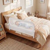 CASART Foldable Toddler Bed Rail 120 cm Long Adjustable Baby Bed Rail Guard in White