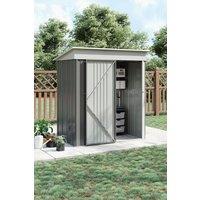 Garden Sanctuary Outdoor Metal Storage Shed with Lockable Door in Grey